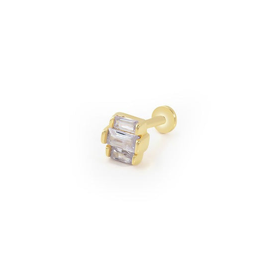 Üç Baget Tragus 14 Ayar Altın Piercing