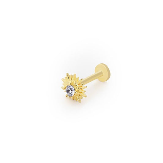Opal Güneş Tragus 14 Ayar Altın Piercing