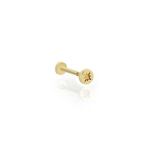 Mini Kuzeyyıldızı Tragus 14 Ayar Altın Piercing