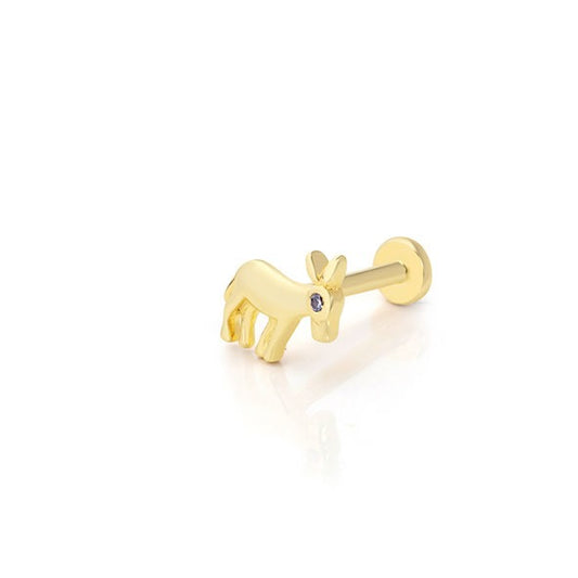 Geyik Tragus 14 Ayar Altın Piercing
