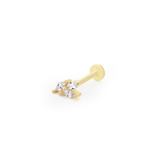 Üç Markiz Fide Tragus 14 Ayar Altın Piercing
