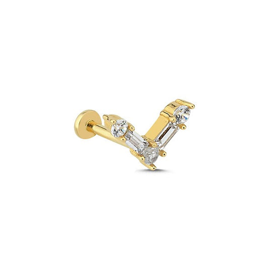 Baget Ve Tektaş V Tragus 14 Ayar Altın Piercing