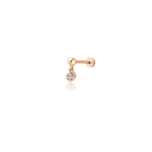 Top Ve Tohum Tragus 14 Ayar Altın Piercing