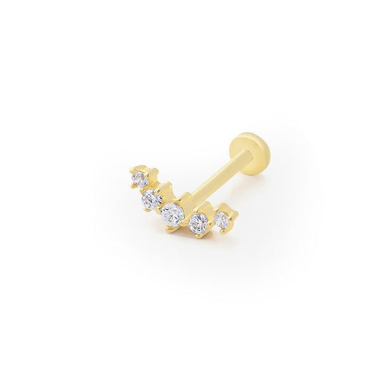 Beş Tektaş Tragus 14 Ayar Altın Piercing