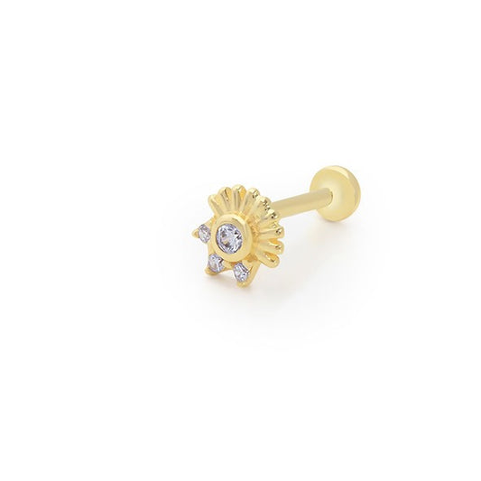 Yarım Güneş Tragus 14 Ayar Altın Piercing