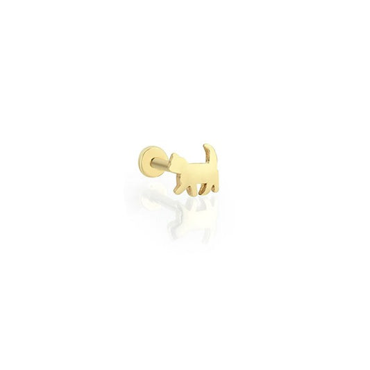 Kedi Tragus 14 Ayar Altın Piercing