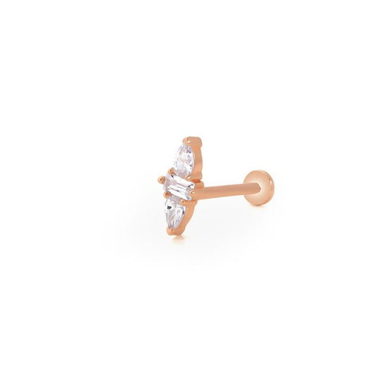 İki Damla Bir Baget 14 Ayar Altın Piercing