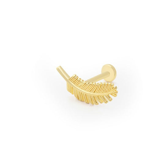 Taşsız Tüy 14 Ayar Altın Piercing