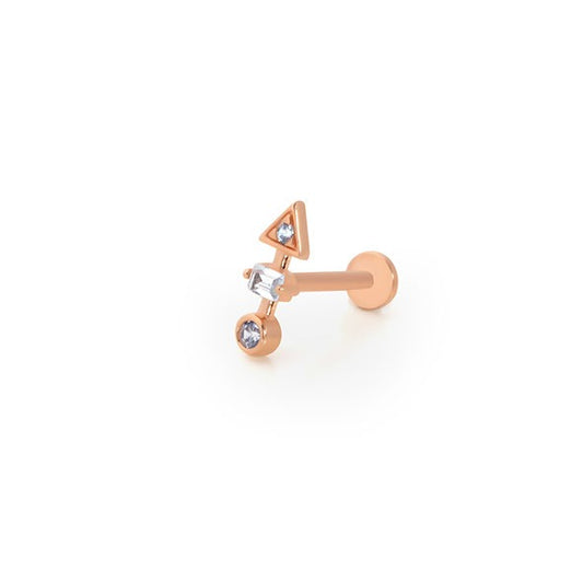 Üçgen Baget Tohum 14 Ayar Altın Piercing
