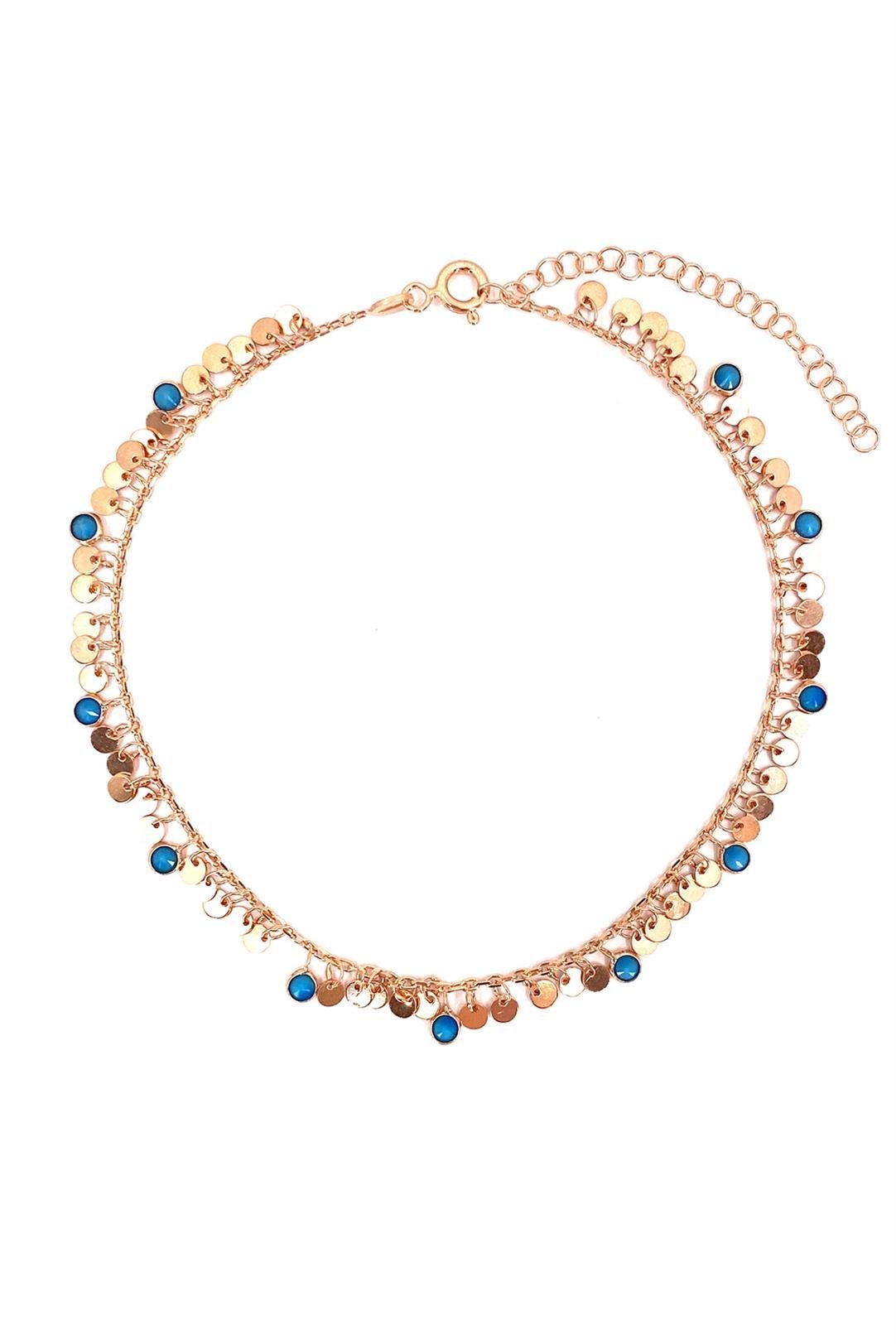 Turkuaz Tohum Detay Pullu Gümüş Halhal