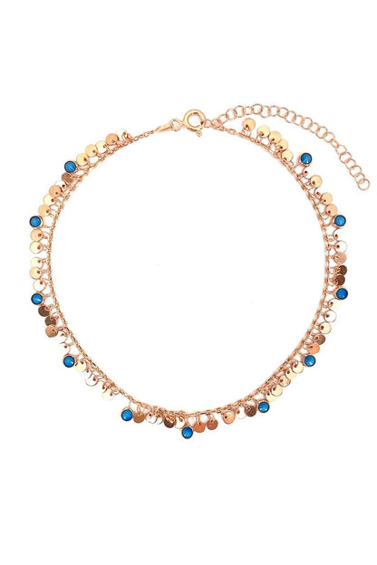 Turkuaz Tohum Detay Pullu Gümüş Halhal