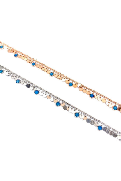 Turkuaz Tohum Detay Pullu Gümüş Halhal