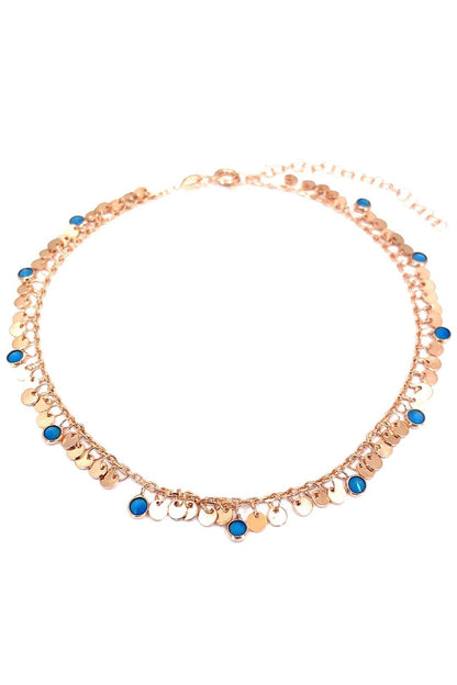 Turkuaz Tohum Detay Pullu Gümüş Halhal