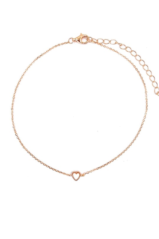 Mini Beyaz Opal Kalp Gümüş Halhal