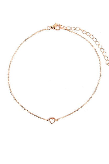 Mini Beyaz Opal Kalp Gümüş Halhal