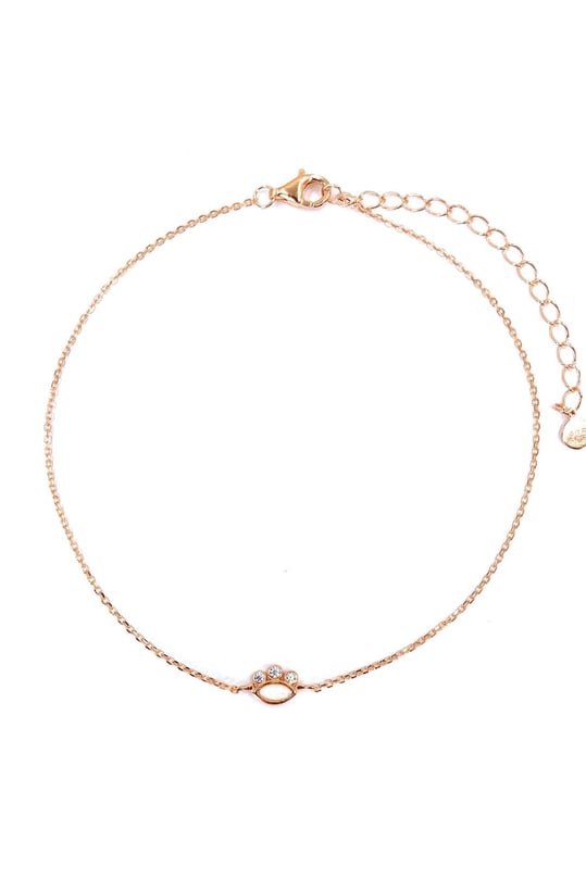 Üç Beyaz Tohum Beyaz Opal Göz Gümüş Halhal