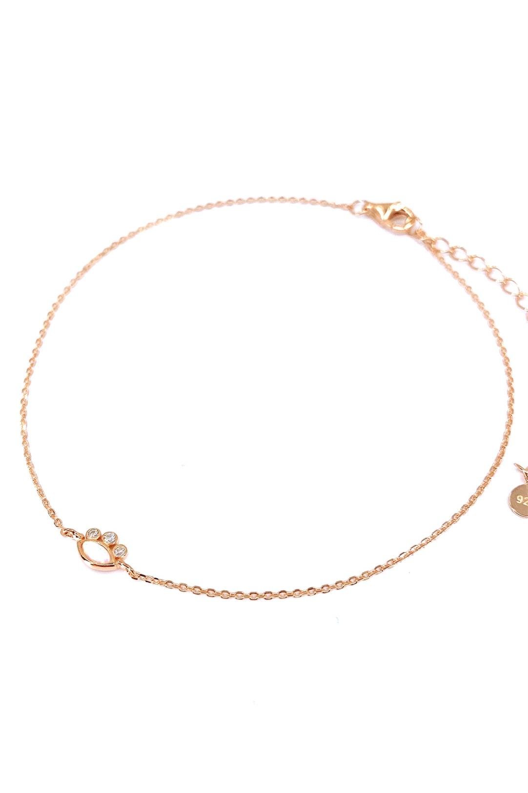 Üç Beyaz Tohum Beyaz Opal Göz Gümüş Halhal