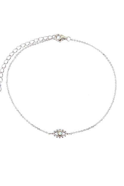 Top Göz Beyaz Opal Gümüş Halhal