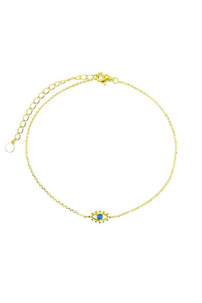 Top Göz Mavi Opal Gümüş Halhal