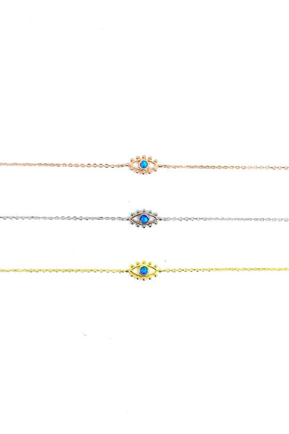 Top Göz Mavi Opal Gümüş Halhal