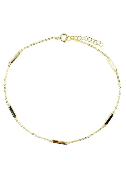 Beş Kısa Çubuk Detay Gümüş Zincir Halhal