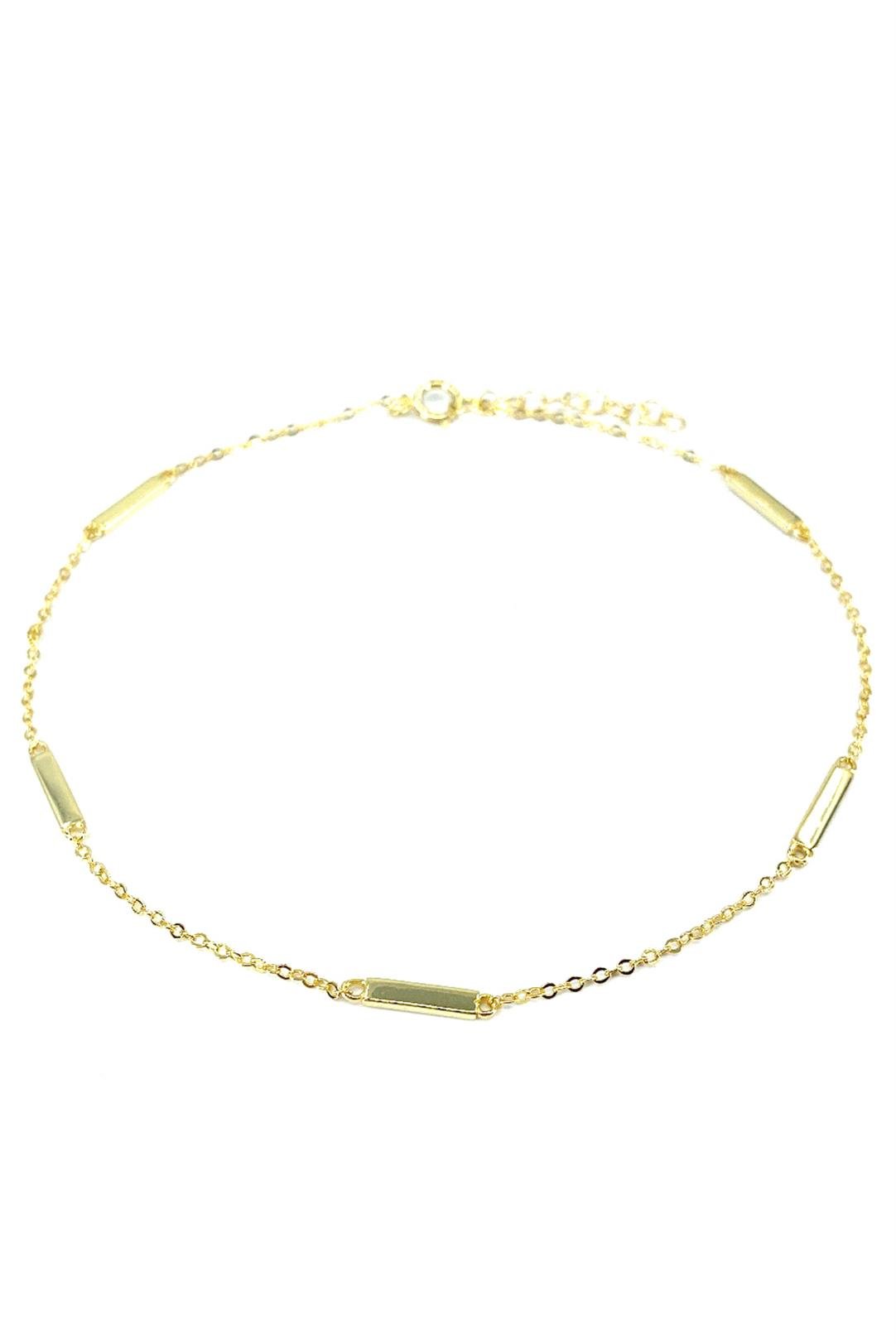 Beş Kısa Çubuk Detay Gümüş Zincir Halhal