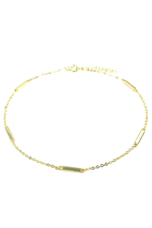 Beş Kısa Çubuk Detay Gümüş Zincir Halhal