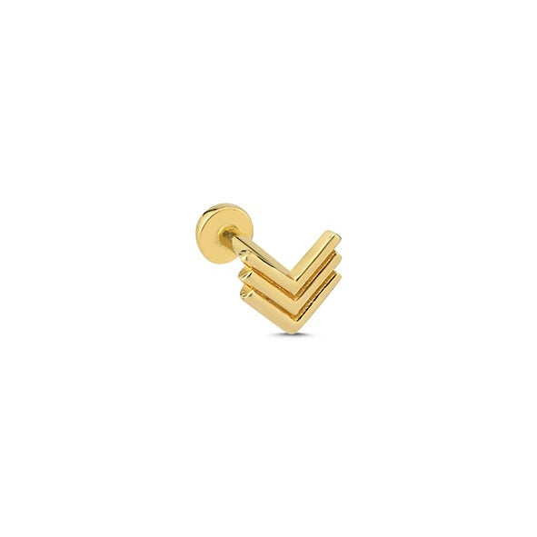 Taşsız Üç V 14 Ayar Altın Piercing