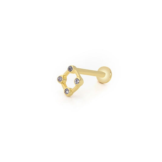 Dört Tohum Çember 14 Ayar Altın Piercing