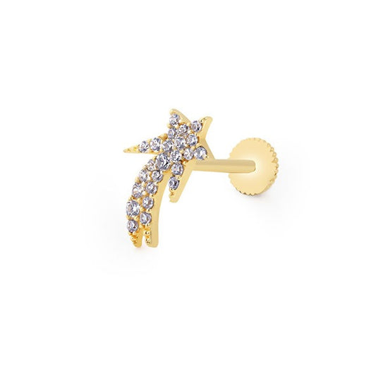 Kuyruklu Yıldız 14 Ayar Altın Piercing