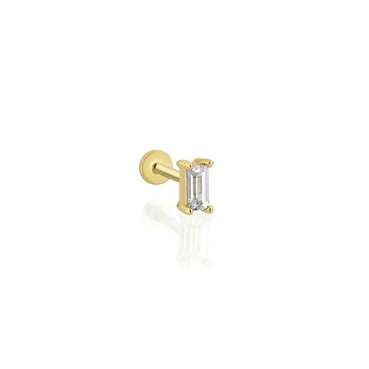Mini Tek Baget 14 Ayar Altın Piercing