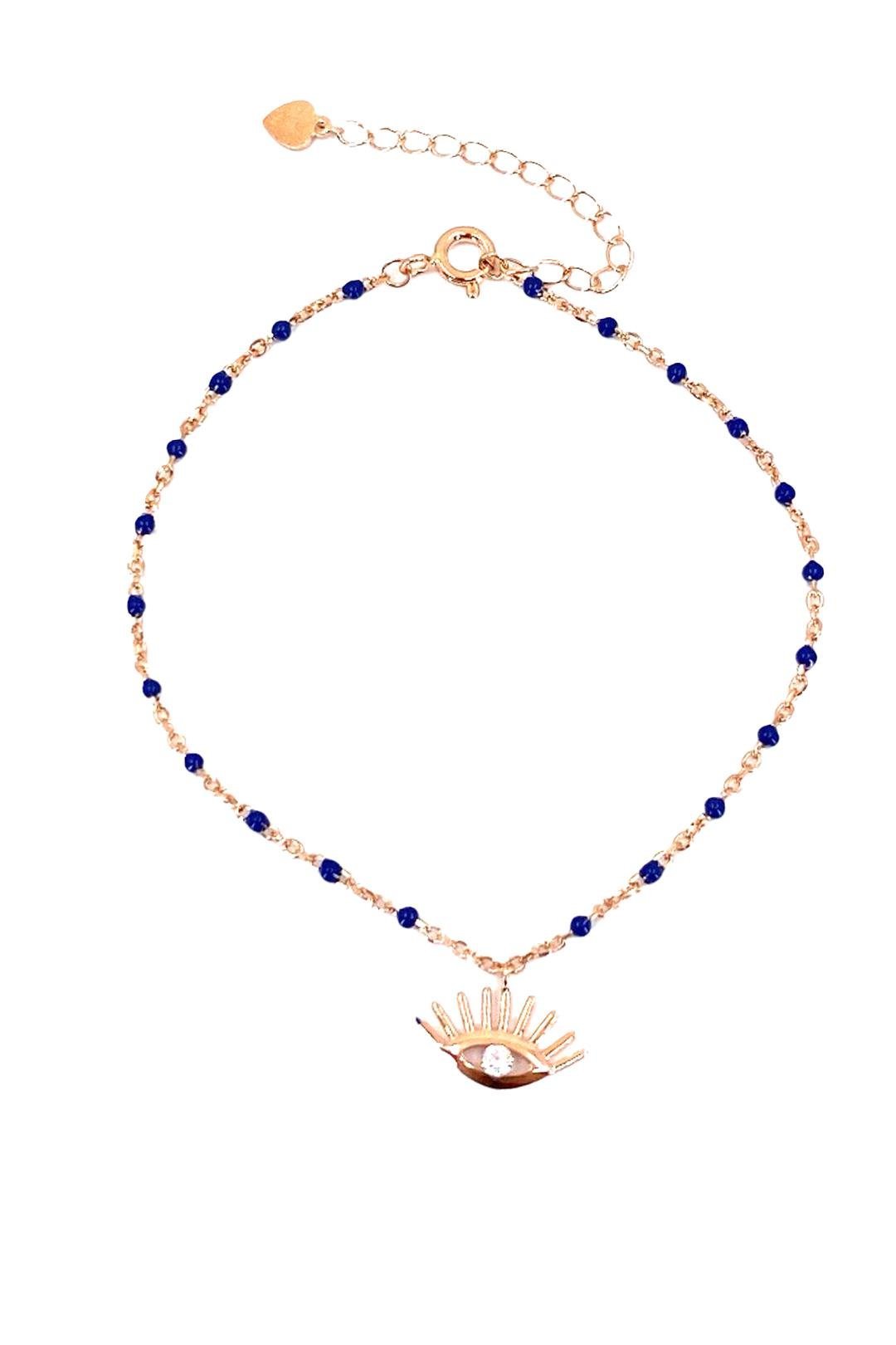 Lacivert Mineli Halhal Taşsız Göz