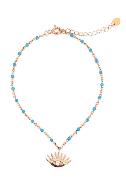 Turkuaz Mineli Halhal Taşsız Göz