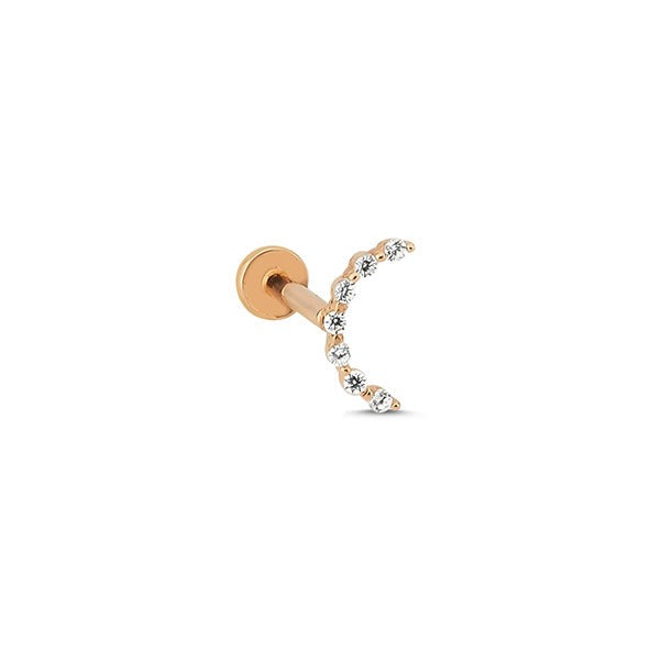 Mini İnce Yarım Çember 14 Ayar Altın Piercing