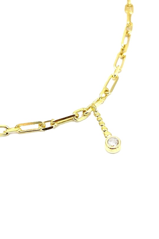 Dört Çubuk Ve Tohum Sallantılı Geo Zincir Gümüş Halhal