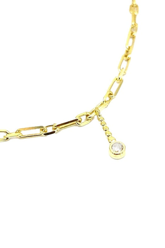 Dört Çubuk Ve Tohum Sallantılı Geo Zincir Gümüş Halhal