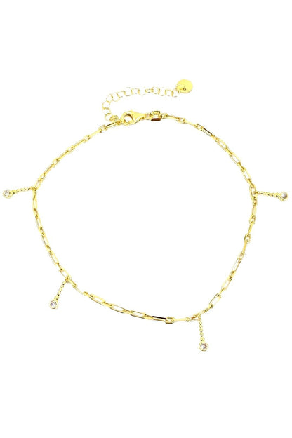 Dört Çubuk Ve Tohum Sallantılı Geo Zincir Gümüş Halhal