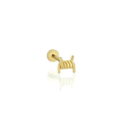 Taşsız Tel Çivi 14 Ayar Altın Piercing