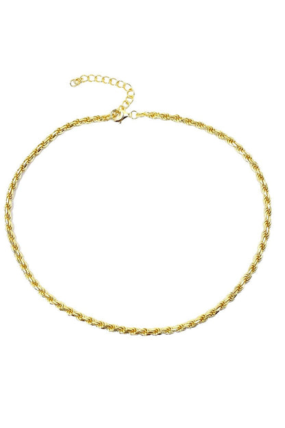 Taşsız Kalın Burgu Zincir Gümüş Choker