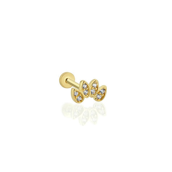 İki Damla İki Markiz 14 Ayar Altın Piercing