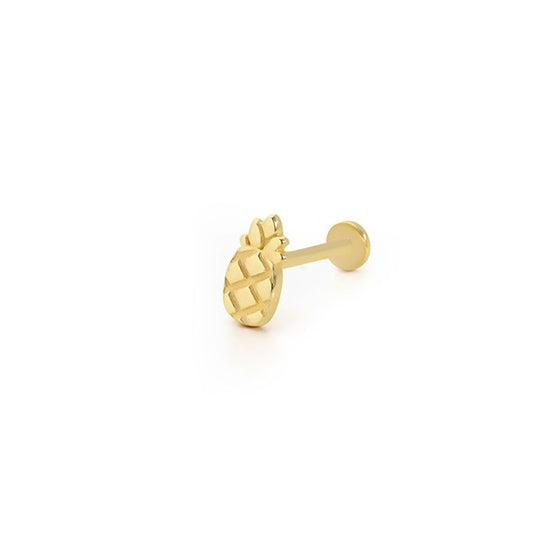 Taşsız Ananas 14 Ayar Altın Piercing