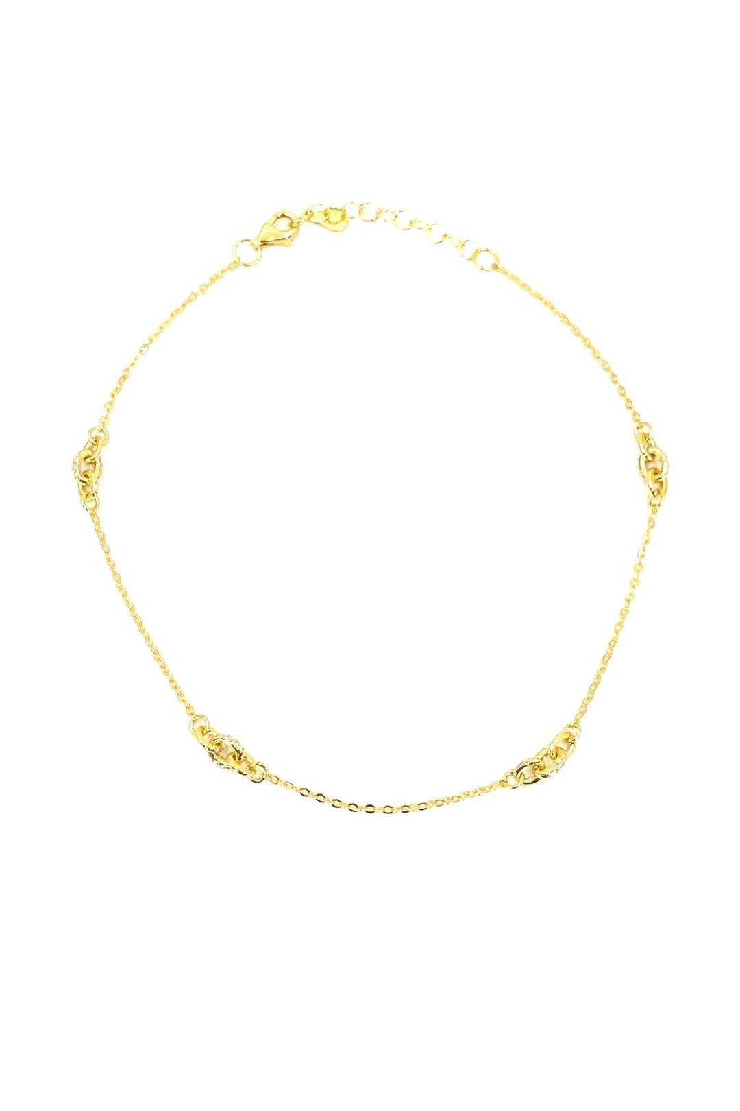 Aralıklı Mini Geo Detaylı Gümüş Halhal