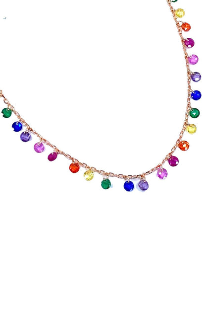 Mix Rainbow Sallantılı Tohum Gümüş Halhal