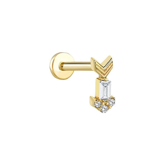 Baget Detay Yön 14 Ayar Altın Piercing