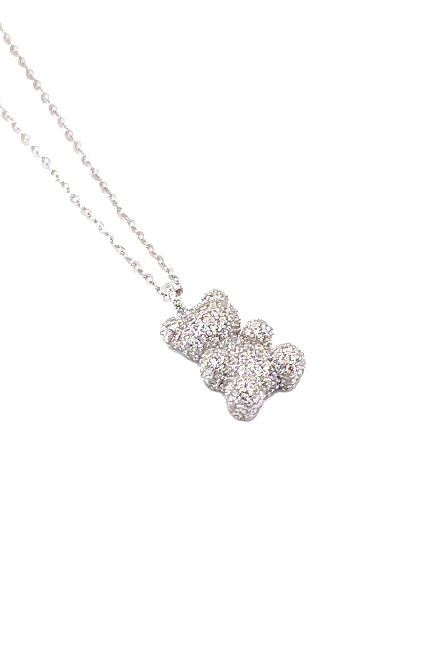 Taşlı Mini Bear Gümüş Kolye