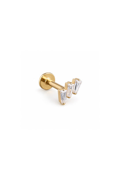 Mini Üç Trapez Titanyum Piercing