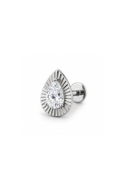 Tırtıklı Tek Damla Titanyum Piercing