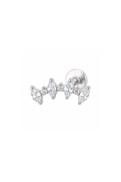 Dört Markiz Ve Üç Yuvarlak Taş Yay Titanyum Piercing