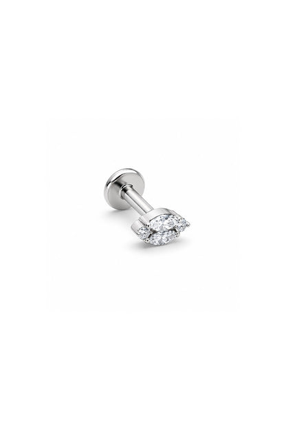 Mini İki Markiz İki Tektaş Titanyum Piercing