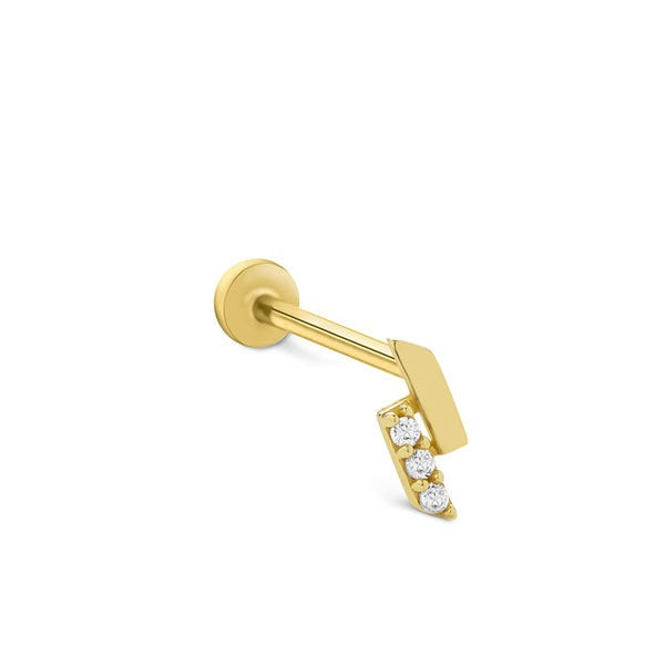 Taşlı Ve Taşsız İki Sıra 14 Ayar Altın Piercing
